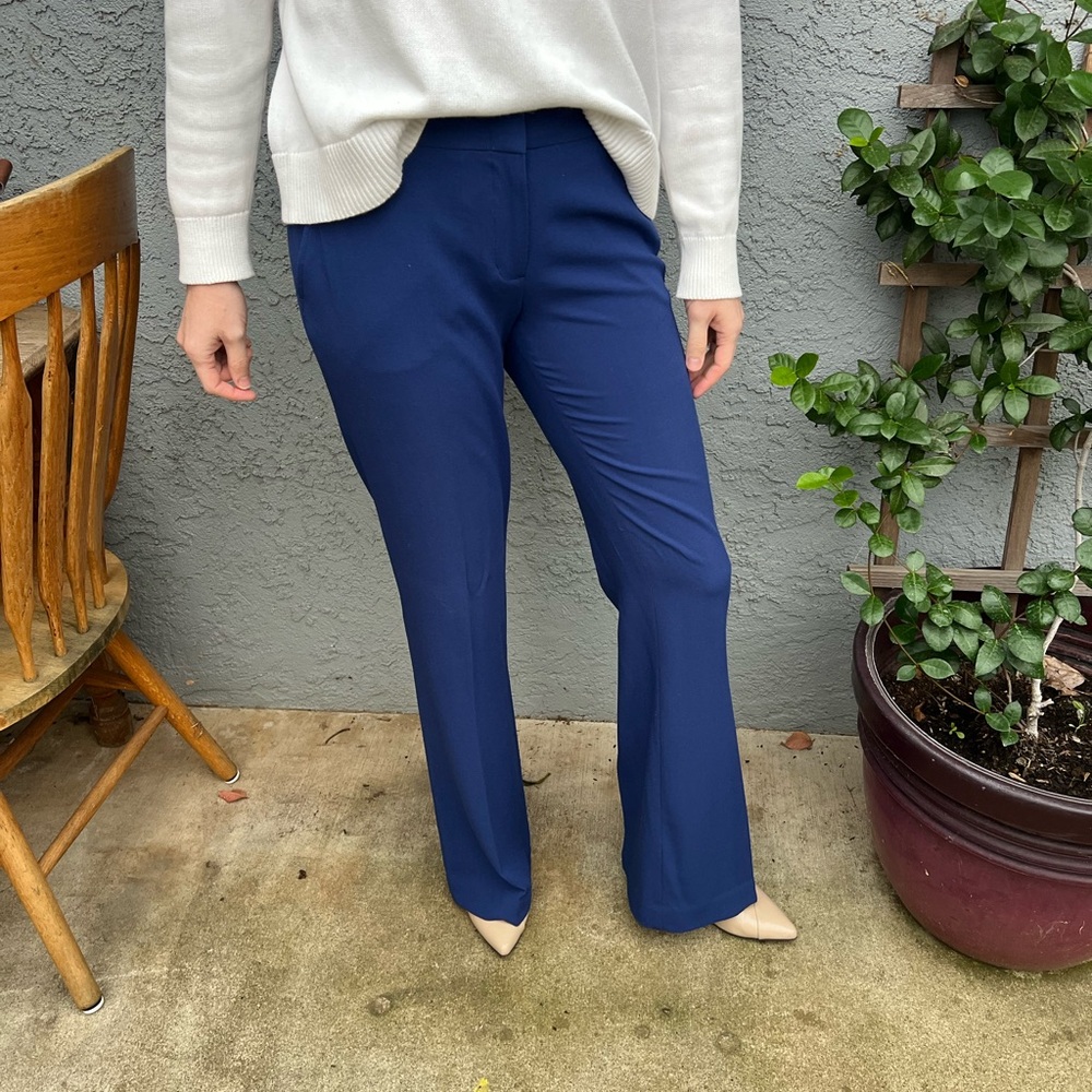 BCBGMaxAzria Women's Navy Straight Leg Pants
